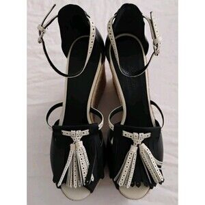 Polo Ralph Lauren Espadrille Women's Platform Leather Tasseled Boho Strappy 10